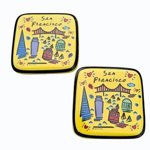 Luke-A-Tuke San Francisco Coaster Set of 2 Souvenir Vacation  Golden Gate Bridge